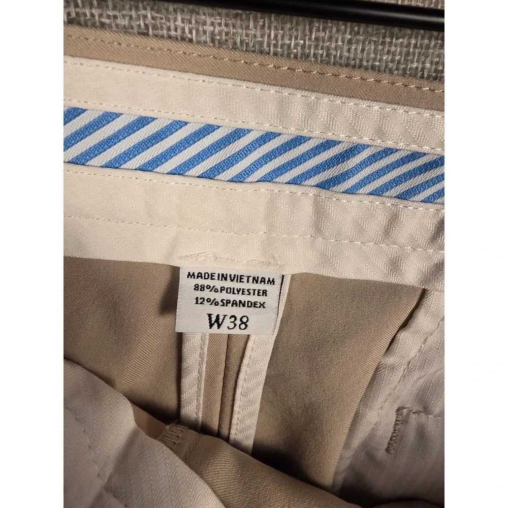 FootJoy Mens Performance Golf Shorts Khaki Tan Size 38 Flat Front 0716 1148355